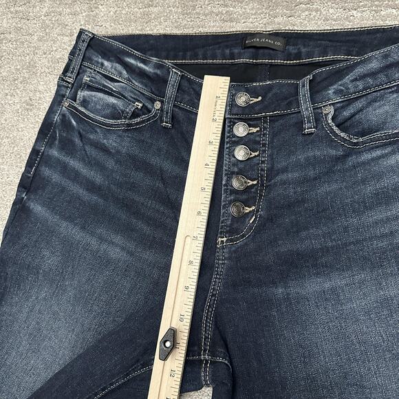 Silver Jeans Co Suki Bootcut Jeans Womens 16W 33 Dark Wash Button Fly Stretch - Picture 12 of 13